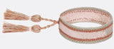 Hot Brand Jewelry 30 Colors Cotton Rope Woven Bracelets Letter Signature Embroidery Bangle For Women Tassel Lace-up Bracelets