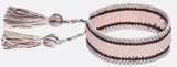 Hot Brand Jewelry 30 Colors Cotton Rope Woven Bracelets Letter Signature Embroidery Bangle For Women Tassel Lace-up Bracelets