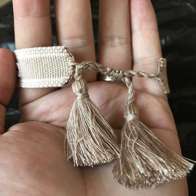 Hot Brand Jewelry 30 Colors Cotton Rope Woven Bracelets Letter Signature Embroidery Bangle For Women Tassel Lace-up Bracelets